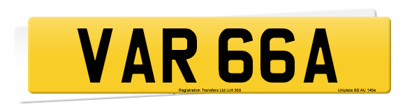 Registration number VAR 66A